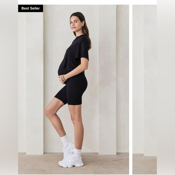 Bumpsuit Pants - BumpSuit The Maternity Biker Shorts Chocolate Brown XL